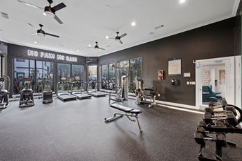 Gym with a exercise bike